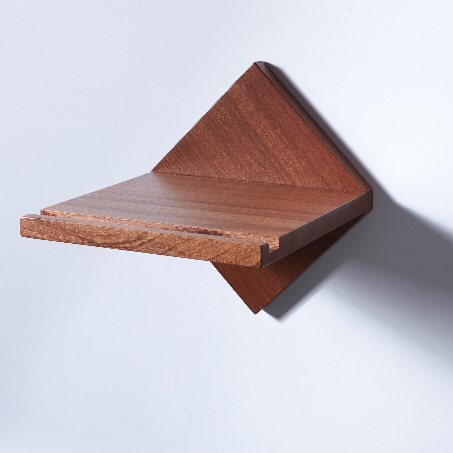 Minimalist Bike Shelf in Mahogany