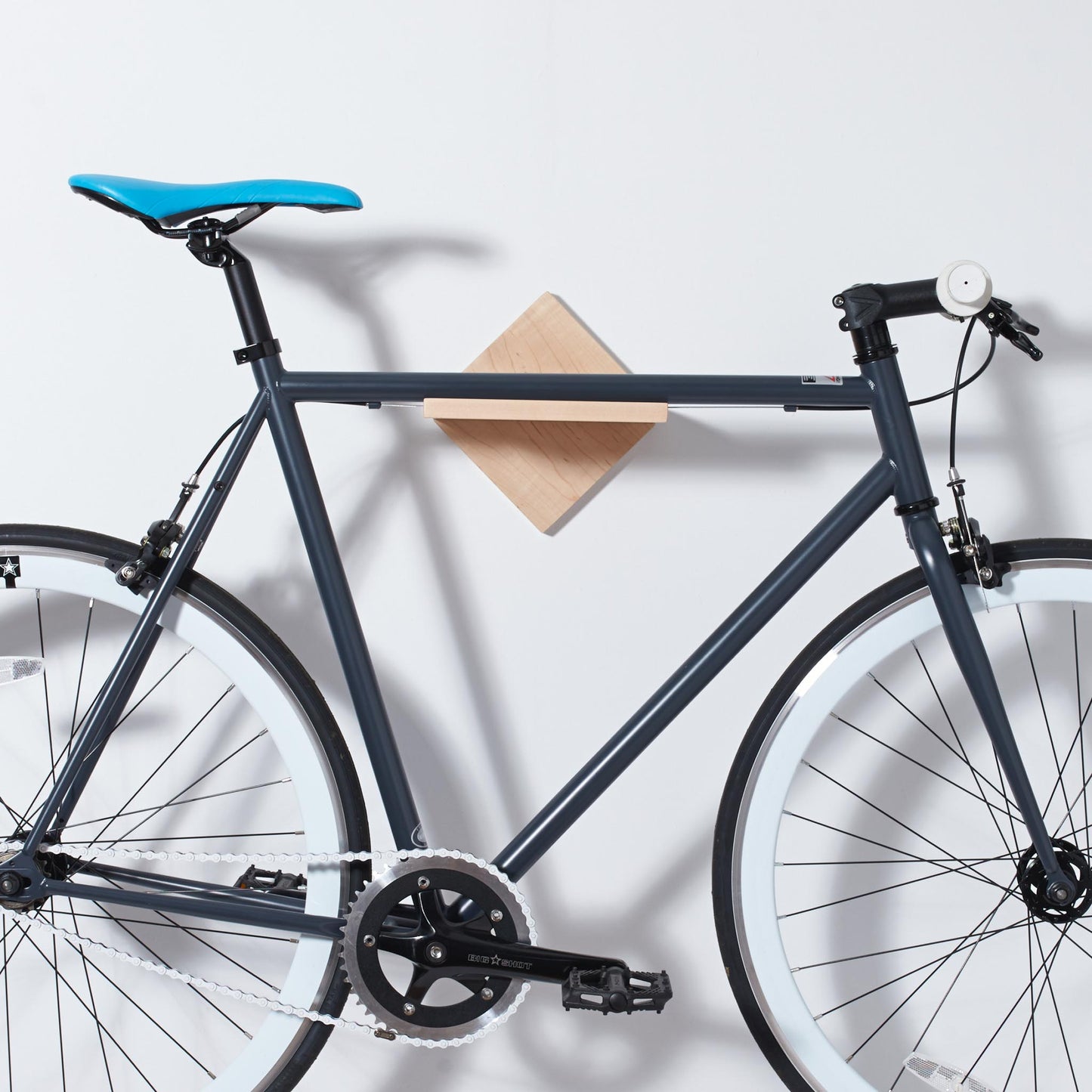 Minimalist Bike Shelf in Maple