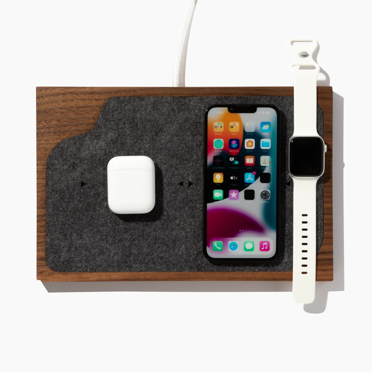 Customizable Docking Station for 1-4 Devices in Walnut