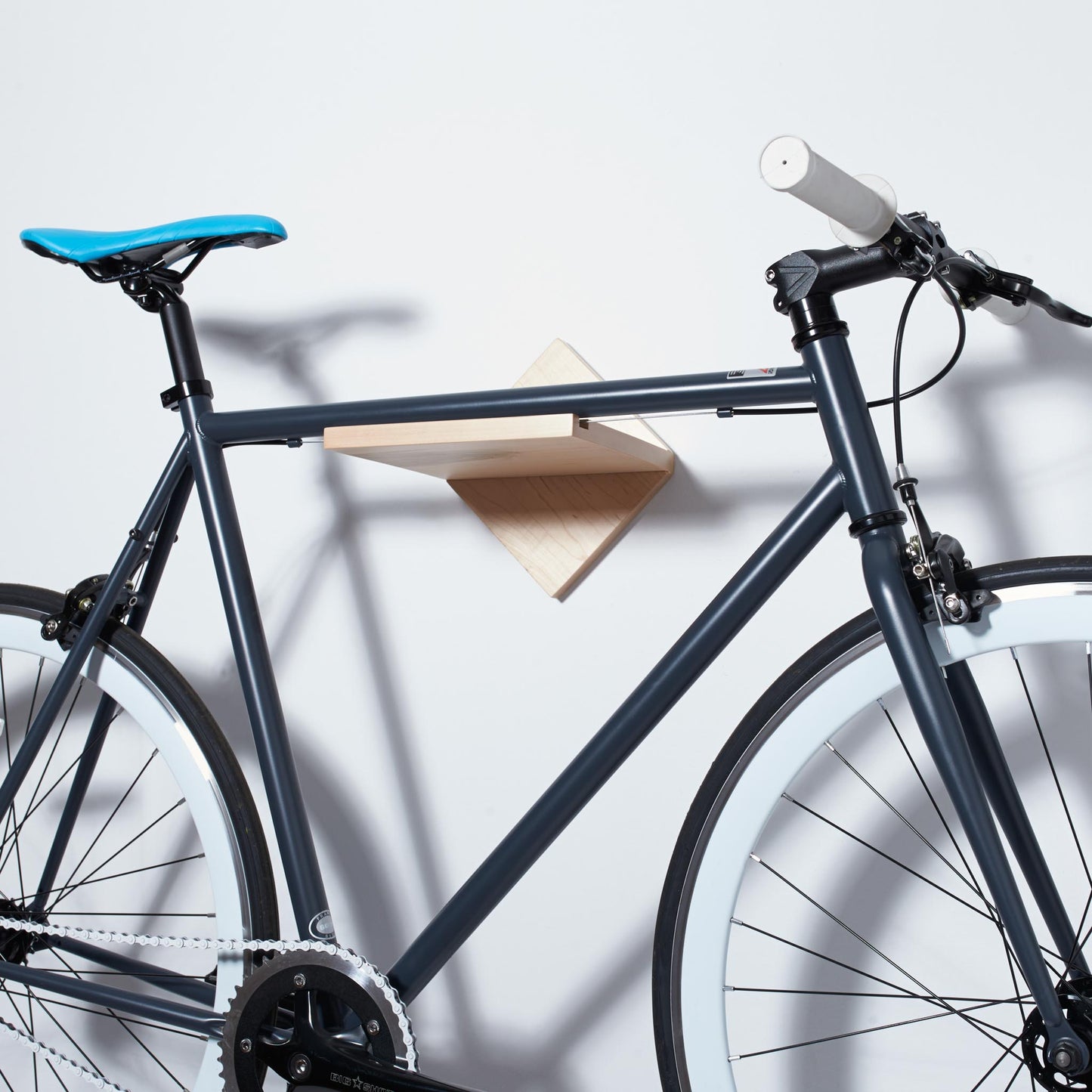 Minimalist Bike Shelf in Maple