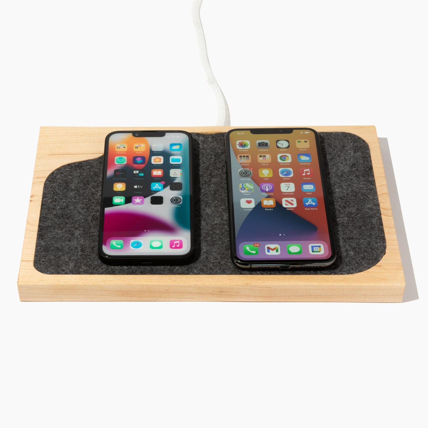 Customizable Docking Station for 1-4 Devices in Maple